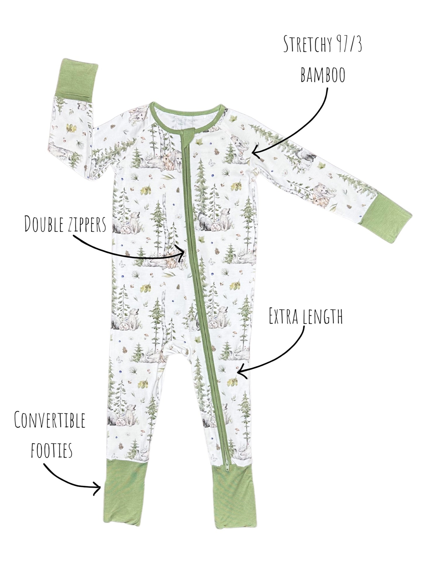 Forest Friends Convertible Pajamas